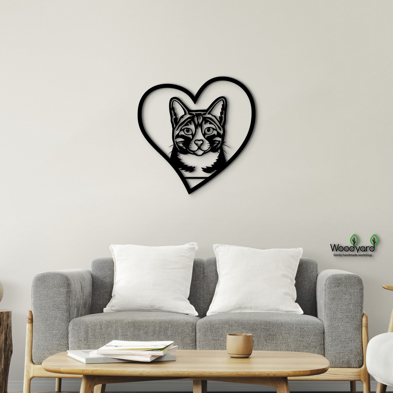 Панно Heart Арабська мау 20x20 см - Картини та лофт декор з дерева на стіну.