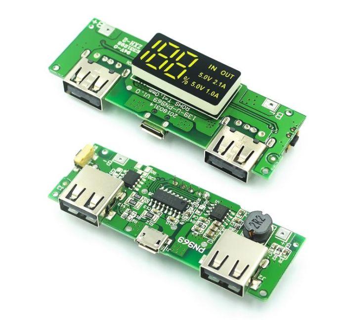 Плата контролер H969-U V2.0 для powerbank з led-дисплеєм, USB, 5 В, 2 А