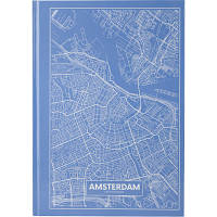Книга записная Axent Maps Amsterdam А4 в твердой обложке 96 листов в клетку Голуб (8422-507-A)