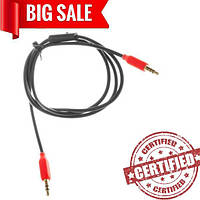 AUX кабель Hoco UPA12, TRRS 3.5mm, TRS 3.5mm, 100 см, чорний, силіконовий, з мікрофоном