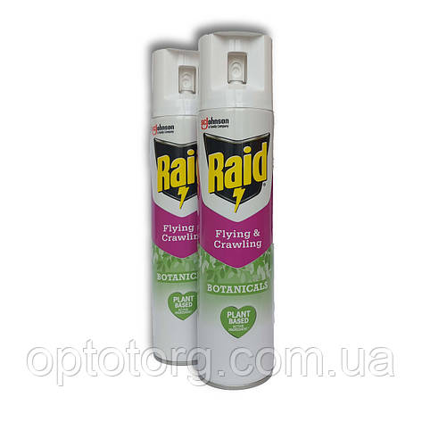 Аерозоль універсальний від усіх видів літаючих та повзаючих комах Raid Botanicals 300мл, фото 1