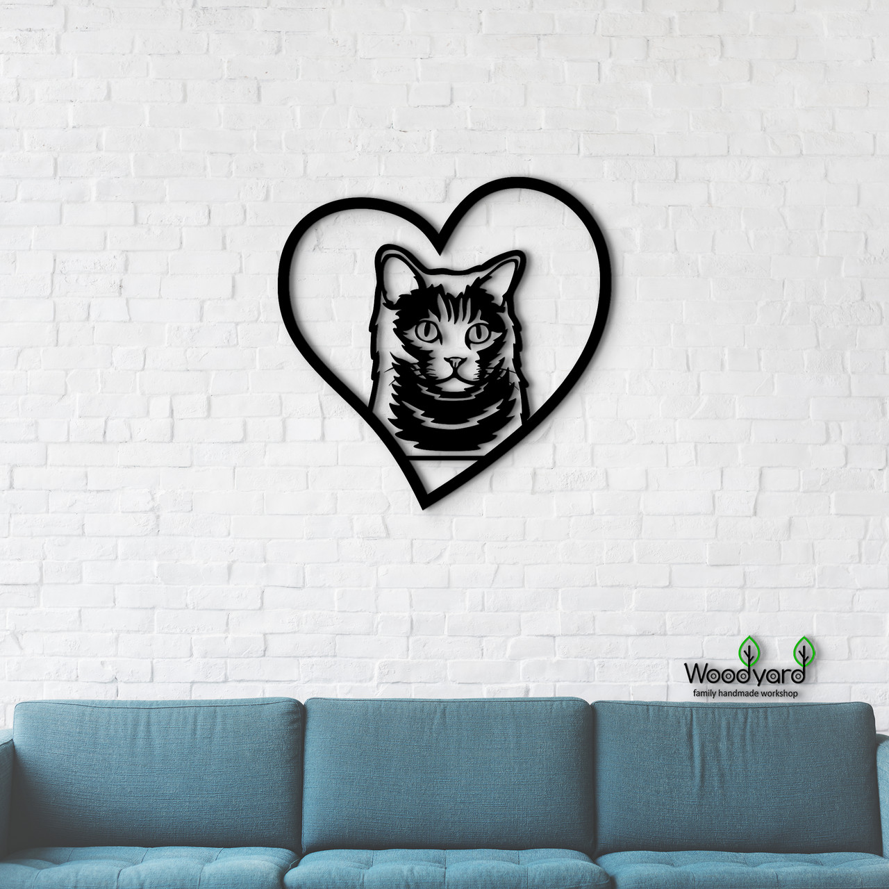 Панно Heart Шартрез 20x20 см - Картини та лофт декор з дерева на стіну.