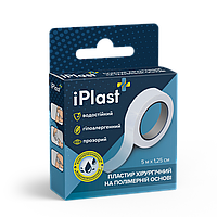 Пластир iPlast хірургічний на полімерній основі 5мх1,25см,білого кольору
