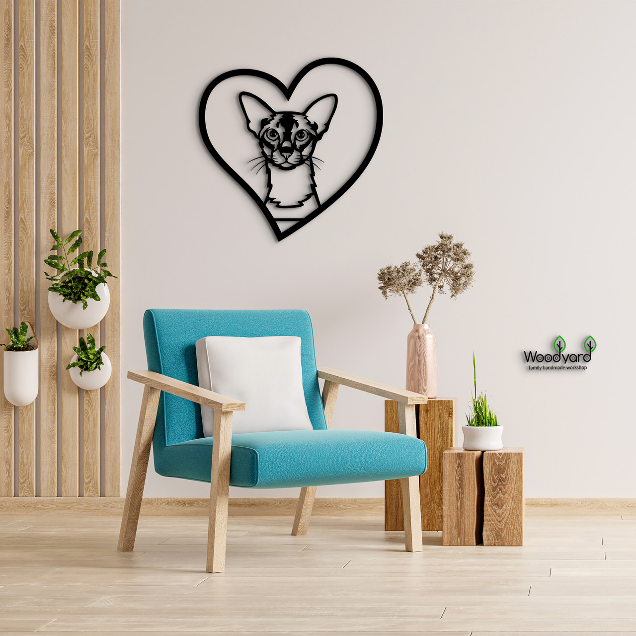Панно Heart Шартрез короткошерстний 20x20 см - Картини та лофт декор з дерева на стіну.