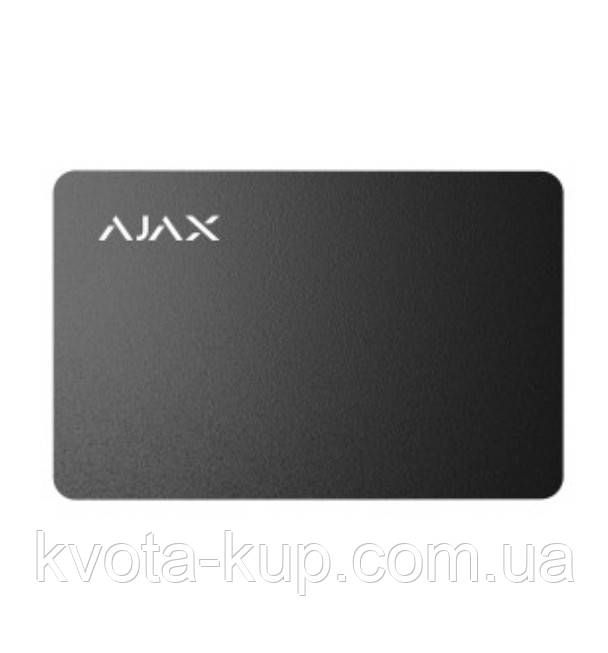 КАРТКА ДЛЯ УПРАВЛІННЯ ОХОРОННОЮ СИСТЕМОЮ AJAX PASS ЧОРНА 3.ШТ, фото 1