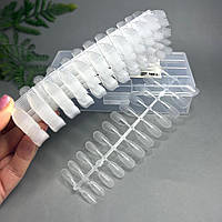 Тіпси гелеві для нарощування нігтів, мигдаль, 21 пластина (504 шт)