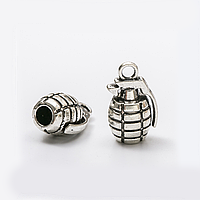 Підвіска металева Граната 13*22 мм Срібло