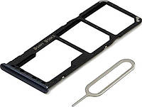 Holder sim card + microSD card Samsung A015F Galaxy A01 2020 black
