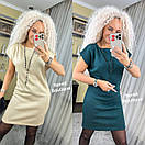 Базове плаття прямого фасону з короткими рукавами однотонне (р. 42-46) 90035138, фото 2