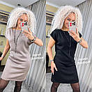 Базове плаття прямого фасону з короткими рукавами однотонне (р. 42-46) 90035138, фото 4