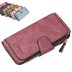 Стильний замшевий гаманець клатч (19 х 10,5 х 2 см) Baellerry Forever Бордовий / Жіночий гаманець із еко замші