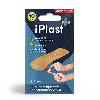 Лейкопластир iPlast медичний на тканинній основі, 10 шт (набір)