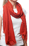 Шарф жіночий довгий красивий і стильний з поліестеру легкий бриз колір червоний 174х70 см, фото 2