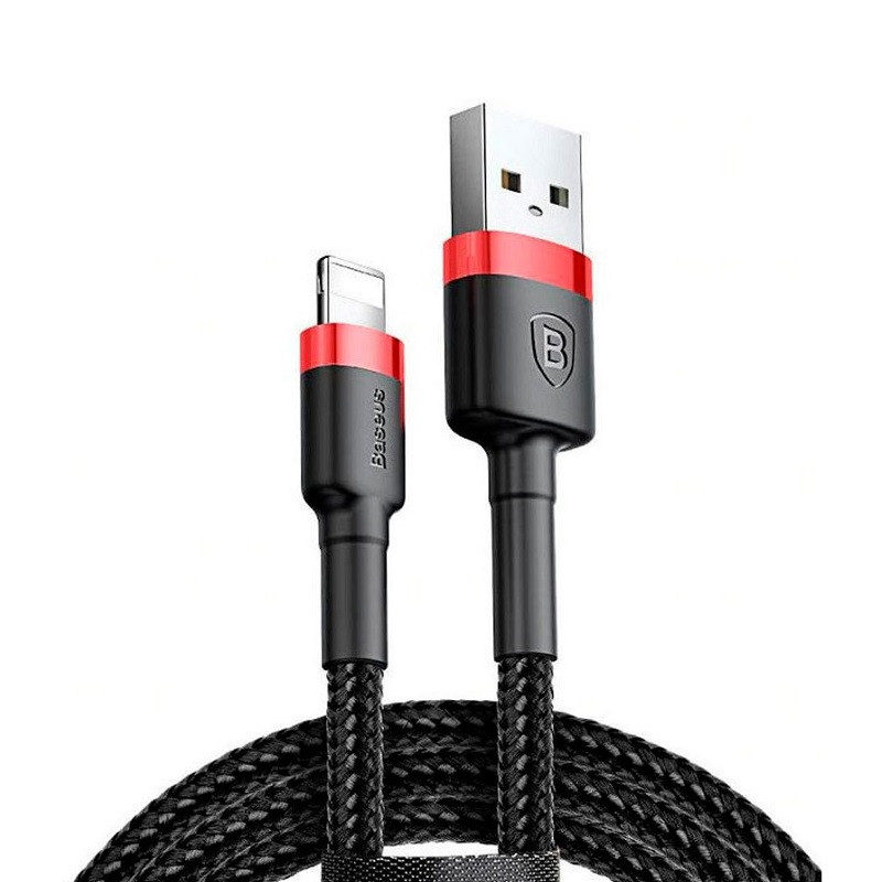 Кабель швидкої зарядки Baseus USB to Lightning 2.4A 100 cм Black-Red (CALKLF-B19)