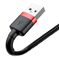 Кабель швидкої зарядки Baseus USB to Lightning 2.4A 100 cм Black-Red (CALKLF-B19), фото 6