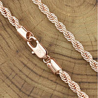 Ланцюжок Xuping No 063.  Золото (рожеве покриття) 50 см х 4 мм