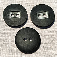 Ґудзики для верхнього одягу 44 мм пластик колір Чорний мрамур