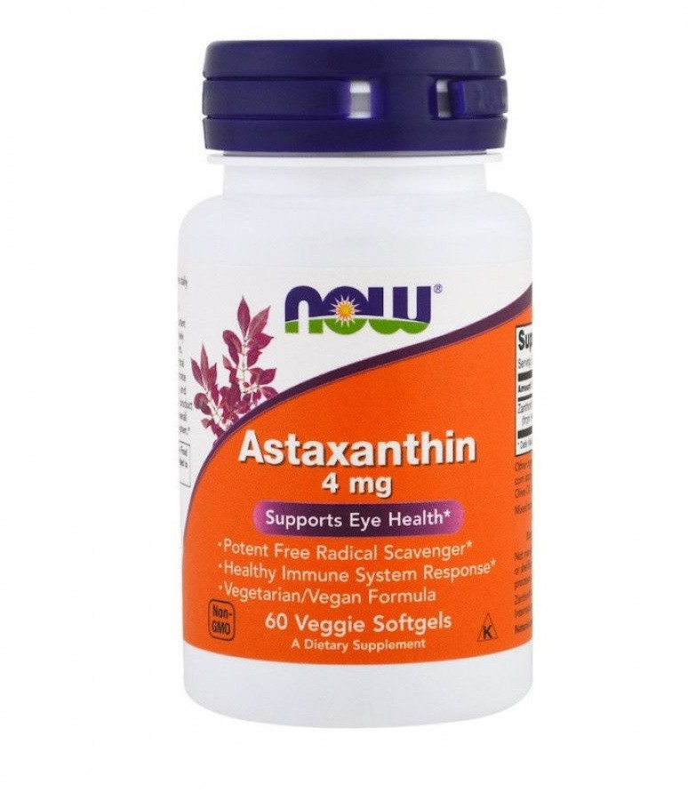 NOW ASTAXANTHIN / АСТАКСАНТИН 4мг у м'яких капсулах №60
