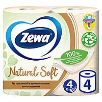 Туалетная бумага Zewa Natural Soft, 4 слоя, 4 шт