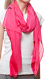 Шарф жіночий довгий красивий і стильний з поліестеру легкий бриз колір рожевий 174х70 см, фото 2