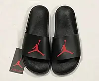 Мужские шлепанцы Nike найк Air Jordan, черные с красным 41 (26 см)
