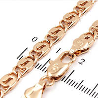 Цепочка Xuping № 267. Плетіння равлика. Золото (рожеве покриття) 50 см х 4 мм