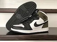 Мужские кроссовки Nike Найк Air Jordan, черные с белым и зеленым. 43