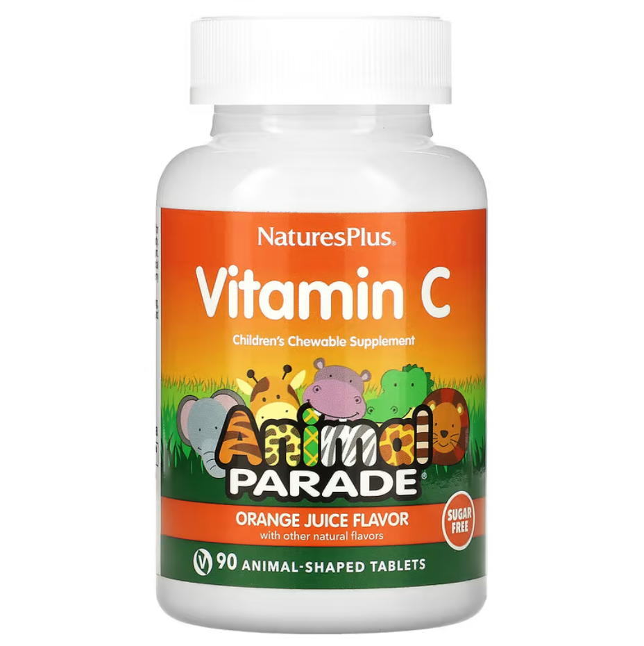 Вітаміни Animal Parade Vitamin C Children's Chewable Supplement Natures Plus 90 жувальних таблеток, фото 1