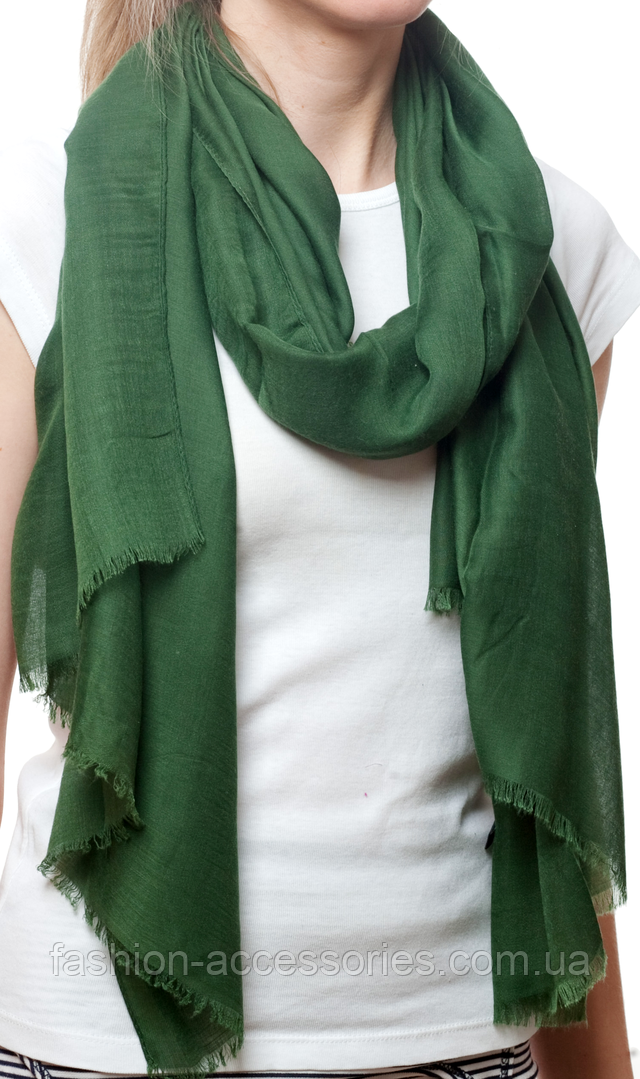 Жіночий великий шарф на шию Легкий бриз зелений Жіночий зелений шарф Легкий бриз 2