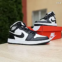 Мужские кроссовки Nike Air Jordan 1 Retro High, белые с черным. 43