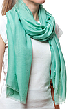 Шарф довгий жіночий модний і стильний з поліестеру легкий бриз колір м'ятний 174х70 см, фото 2