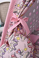 Повний набір Вігвам з Єдинорогами для дівчинки з м'яким килимком подушечками "Єдинороги з рожевими зірочками", фото 6