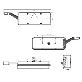 Ліхтар задній Fristom KINGPOINT AMP7 pin з ріжком, лівий FT-500-136 LED, фото 2