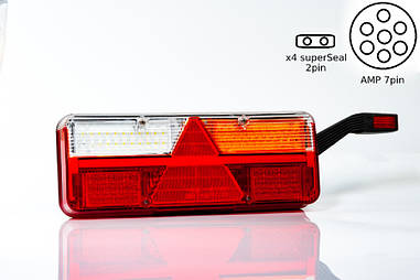 Ліхтар задній Fristom KINGPOINT AMP 7 pin/4 superseal 2PIN з ріжком, правий FT-500-23678 LED