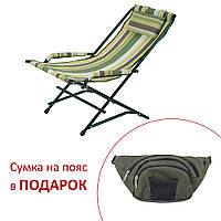 Кресло-качалка раскладное туристическое для отдыха и туризма текстилен 84х56х94см d20 Vitan Качалка Зеленый в