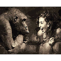 Картина по номерам Strateg Пантомима с обезьяной размером 40х50 см (DY084)