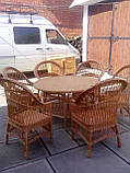 6 крісел "Обічних" + круглий стіл 1,2 м. №1, фото 3