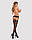 Панчохи-стокінги із комбінованою сіткою Obsessive Garter stockings S214 S/M/L, чорні, імітація гарте, фото 3