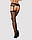 Сітчасті панчохи-стокінги з візерунком на сідницях Obsessive Garter stockings S232 S/M/L, чорні, імі, фото 3