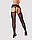 Сітчасті панчохи-стокінги з мереживним поясом Obsessive Garter stockings S307 S/M/L, чорні, імітація, фото 3