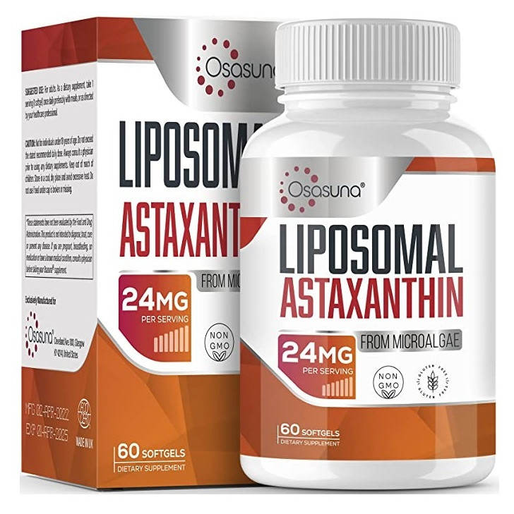 Ліпосомальний Астаксантин Osasuna Liposomal Astaxanthin 24 мг на порцію 60 гелевих капсул