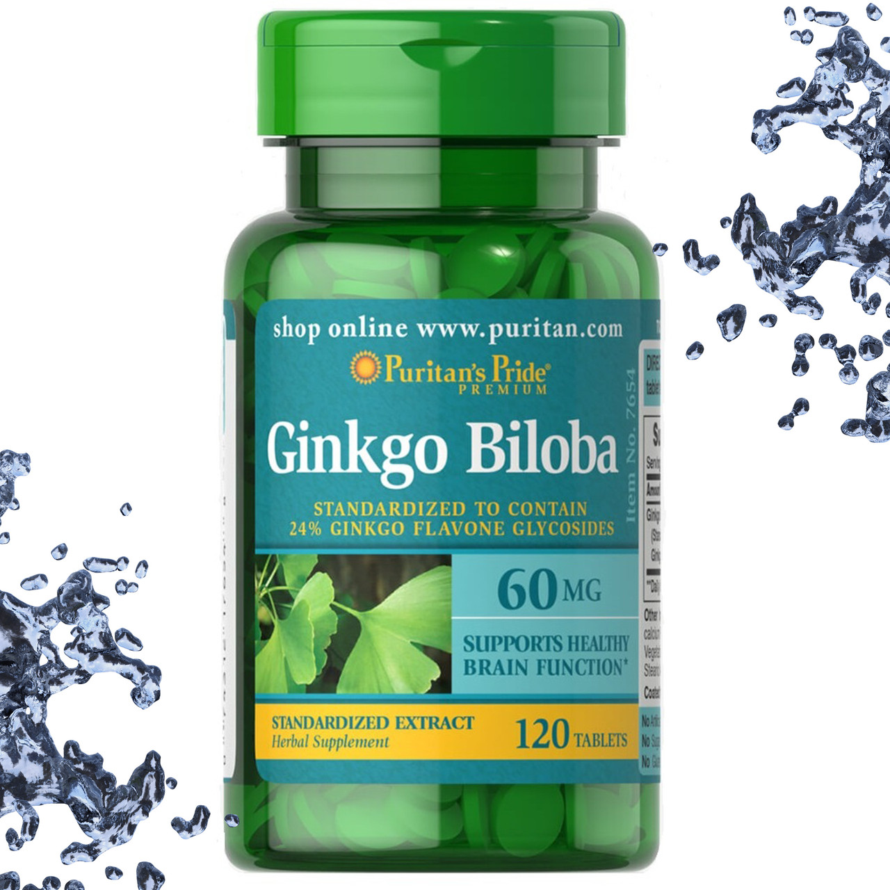 Гінкго білоба Puritan's Pride Ginkgo Biloba 60 мг 120 таблеток