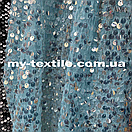 Паєткова тканина на стрейч сітці М'ята (Тіффані), фото 3