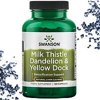 Для печени Swanson Milk Thistle Dandelion & Yellow Dock (Расторопша, Одуванчик и Желтый Док) 120 капсул