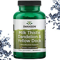 Для печінки Swanson Milk Thistle Dandelion & Yellow Dock (Расторопша, Кульбабаба та Жовтий Док) 120 капсул