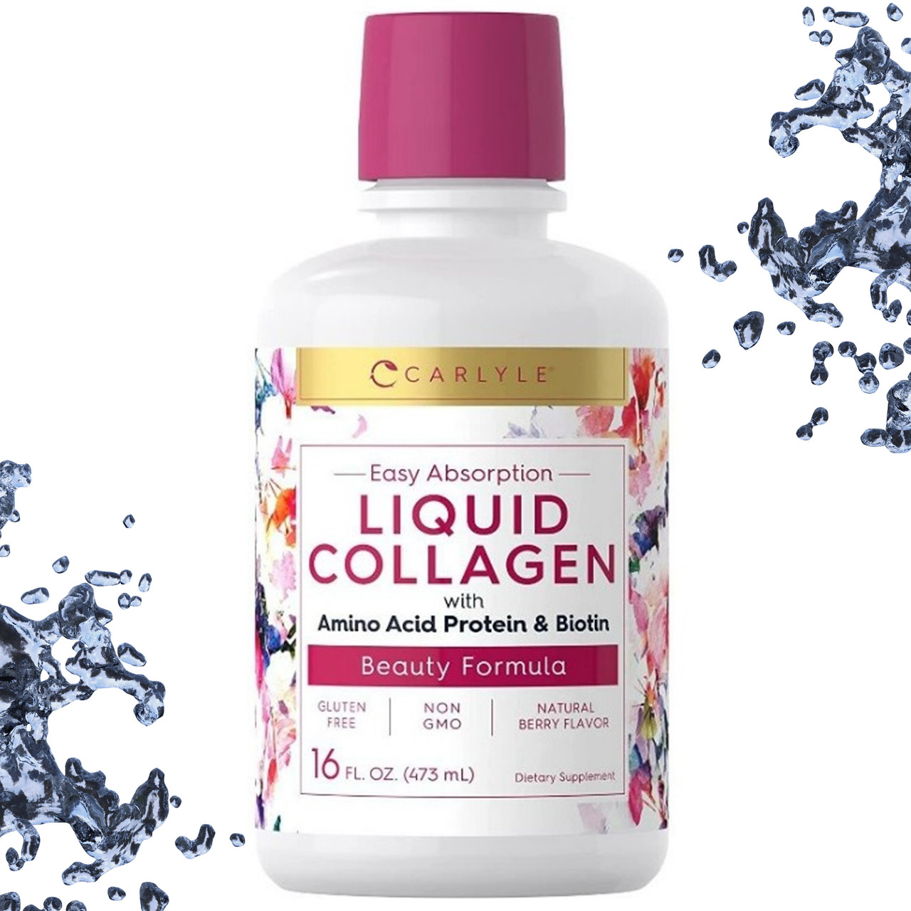Рідкий колаген Carlyle Liquid Collagen with Amino Acid Protein & Biotin (Ягідний смак) 473 мл