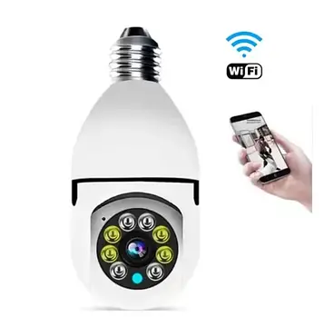Панорамна IP WiFi камера відеоспостереження лампочка CAMERA CAM L1 E27 WIFI IP 360/90 біла