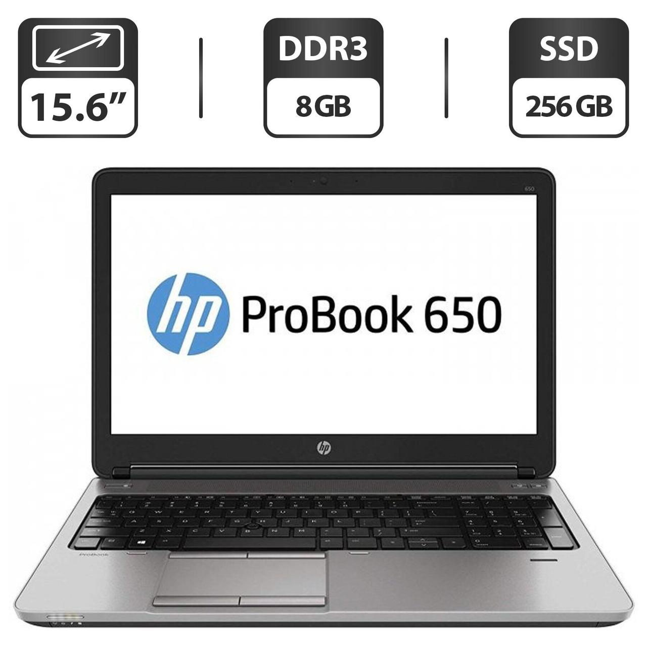 Ноутбук HP ProBook 650 G1/ 15.6" (1366x768)/ Core i5-4210M/ 8 GB RAM/ 256 GB SSD/ HD 4600