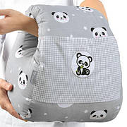Подушка для годування Ideia Mini бязь/антиалергенне волокно арт.8000031999.панда сіра