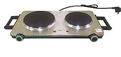 Нова 2-дискова настільна електрична плита з нержавіючої сталі Clatronic DKP 3668 E з Німеччини з гарантією